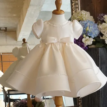 1 Leto Baby Dekle Rojstni Dan Obleke Za Malčke Bele Čipke Kroglice Krst Princesa Obleko Malčka Dekle, Poroka, Krst Novorojenčka Obleke