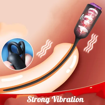 10 Frekvenca Sečnice Vibrator Kateter Penis Plug Sex Igrača za Moške z vibriranjem Sečnice Plug Penis Vstavljanja Sečnice Zvok Dilator