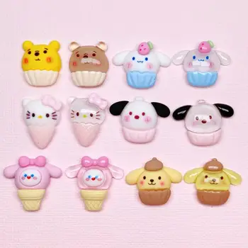 10Pcs Kawaii Srčkan Sanrio Hello Kitty Mymelody Cinnamoroll Pompompurin Diy Pribor Ostra Ročno Materiala Božično Darilo