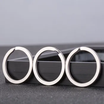 10Pcs/veliko 25 30 33 mm kromiran Kovinski Ravno Krog Prazno Split Key Ring Imetnik Fit DIY Keyfob Keychain Nakit, Izdelava Ugotovitve