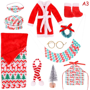 11Pcs/Set Božič Elf Lutka Obleko Božični Dekor Dodatki za Elf Oblačila, Čevlje, Obleko za Dekle, Otroci Igrače