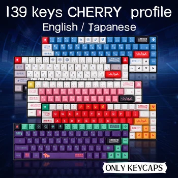 139 tipke angleški, Japonski korejski/ruske Risanke Keycaps Češnja Profil PBT Keycap Za GMK Češnja MX Stikala Mehanska Tipkovnica