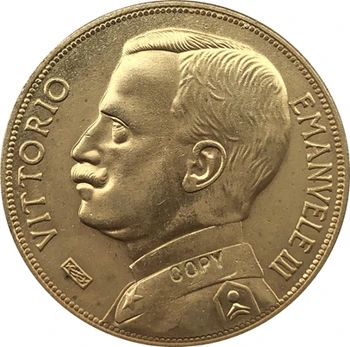 1912 Italija 50 Lire kovancev KOPIRANJE 28 MM,