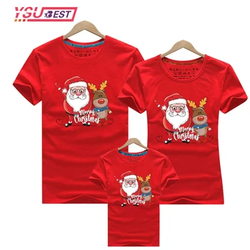 1pcs Vesel Božič Družinski Ujemanje Tshirt Mamica Očka Hči Sina Smešno Božič T-shirt Obleko Mama, Oče, Otroci Baby Obleko