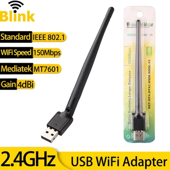 2.4 G WiFi Omni Antena 4dBi Brezžična Omrežna Kartica Sprejemnika 150Mbps Mediatek MT7601 USB WiFi Adapter za Namizni/PC/Set-Top Box