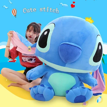 2021 Novo 75-120 cm Disney Lilo&stitch, Roza, Modra, ki je Napolnjena Plišastih Lutka Obesek Toy Model, Lep Fant Dekle Božično noč Čarovnic Igrača Darilo