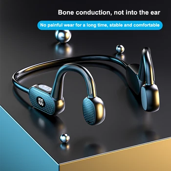 2022 Brezžični Športne Slušalke Kostne Prevodnosti Slušalke Ear Viseči Tip Električni Količina Gumb Zaslon Vodotesne Slušalke