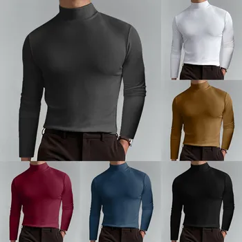 2022 Elastična Mens T-Shirt O-Izrez Okoli Vratu Dolg Rokav Fitnes Športnih T-Shirt Majica Blagovne Znamke Moških Oblačil O-Vratu Slim Priložnostne Tee Camisa