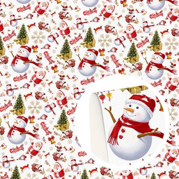 20x33cm Temo Božič Umetno Usnje Listi Risanka Snežaka Natisnjeni Sintetičnih Usnje, Tkanine za DIY Uhani Lase Lok Obrti
