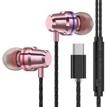 3,5 mm Žične Slušalke Univerzalni Tip-c V uho Zmanjšanje Hrupa Žice pod nadzorom Iskanje Slušalke Univerzalne Športne Slušalke