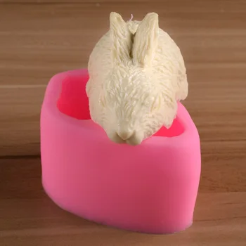 3D Zajec Torta Plesni Silikonski Kalup Velikonočni Zajec Fondat Plesni Peko Orodja DIY Aromaterapija Sveča Plesni Sveča Odlikovanja