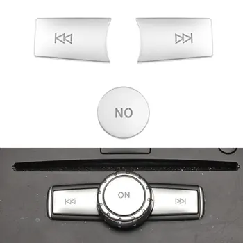 3PCS sredinski Konzoli Glasnost NA Gumb zaščitni Pokrov Trim ABS Chrome Plastični Pokrov Za Mercedes-Benz C GLK W204 X204