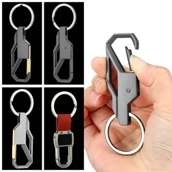 4 Stilov, ki so na Prostem, Ustvarjalne Nakit Darilo Moških Keychain DIY Keyring Imetnik Black Zaponko Luksuznega Usnja Keychains