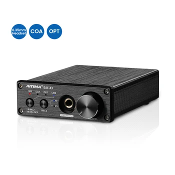 AIYIMA Audio DAC-A3 Ojačevalcem za Slušalke USB Sprejemnika DAC Coverter Dvojno ESES9038Q2M USB Koaksialni Optični Ojačevalniki 192KHz
