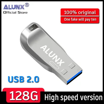 ALUNX 100% Pristen Pendrive 128Gb Pomnilniški Ključek 32Gb 4Gb Kovinski Usb Flash Disk 128Gb Pen Drive 64 Gb 8Gb Usb Ključek 16 Gb