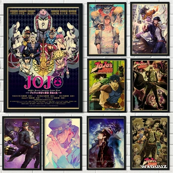 Anime JoJo Bizarna Avantura Plakat Dejanje Retro Plakat Slikarstvo Wall Art za dnevne Sobe, Bar Cafe Soba Dekor platno slikarstvo