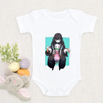 Anime Novorojenčka Onesies Udoben Mehko Priložnostne Baby Girl Boy Oblačila Kratek Rokav Japonski Harajuku Ulične Malčka Bodysuits