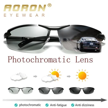 AORON Photochromic Polarizirana sončna Očala Moških Razbarvanje Očala Proti Bleščanju UV400 Očala Vožnje Očala Oculos
