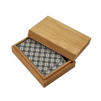 Bambus Kartice Škatla za Shranjevanje Namizje Lesene Poker igralnih kart Polje, velja za Tarots Igranje Iger Tabela Krovu Krov Igre