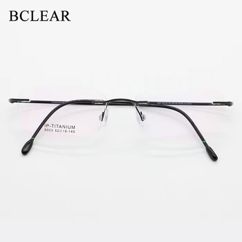 BCLEAR Rimless Očal Okvir Unisex Titana Ultralahkimi, Očala na Recept brez okvirjev za Očala za Kratkovidnost Optični Okvir 52-18-140