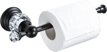 Black Crystal Toaletni Papir Držalo, Luksuzni Wc Roll Imetnik Sodobne Kopalnice Tkiva Papirja Cinkove Zlitine Obešalnik Stenske 25 cm