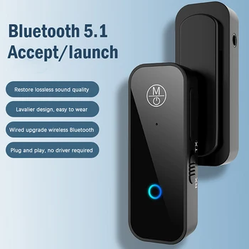Bluetooth 5.1 Oddajnik Sprejemnik 2 in1 Jack Brezžični vmesnik 3.5 mm Audio AUX Adapter Za Avto Avdio Glasbe Aux Prostoročno Slušalko