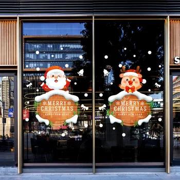 Božično Dekoracijo Okno Stenske Nalepke Za Steklo Decals Vzdušje Postavitev Restavracija Vesel Božič Snežinke Ozadja