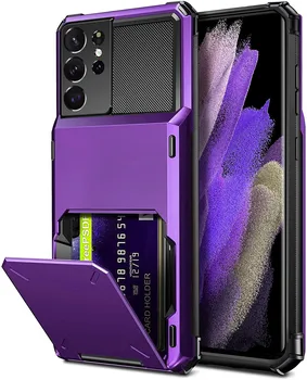 Denarnica Reže za Kartice, Kreditne kartice Sim Ohišje Za Samsung Galaxy S21 S22 Ultra S10 E S20 FE 5G Opomba 20 10 9 8 S7 S8 S9 Plus Primeru