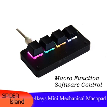 DIY Prilagoditi Bližnjico na Tipkovnici Programske opreme Določite, 4 tipke Black RGB Osvetlitev Macropad Makro Tipkovnico Programiranje Igre Mini tipkovnica