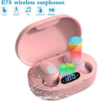 E7S TWS Brezžične Slušalke 5.0 Bluetooth Slušalke HIFI Brezizgubni Zvočni Slušalke Šport nepremočljiva Čepkov Za vse Pametne telefone