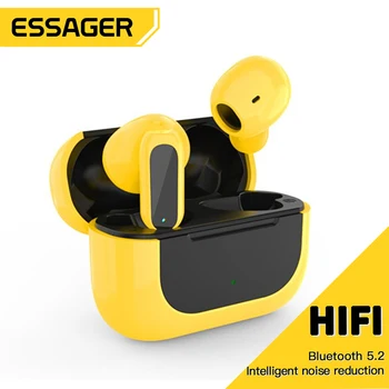 Essager TWS Bluetooth 5.2 Brezžične Slušalke Slušalke Stereo Nepremočljiva Šport Čepkov Z HiFi Glasbeni Dotik za Nadzor Mikrofona,