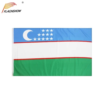Flagnshow Uzbekistan Zastavo 3X5 FT Visi Poliester Republike UZ Državne Zastave z Medenina Grommets