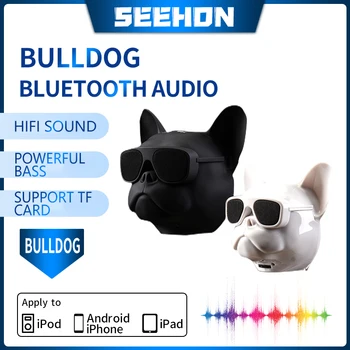 Francoski Buldog Bluetooth Zvočnik Subwoofer Audio Stereo Brezžična Kuža Mini Srčkan Darilo Glasen Zvočnik je Združljiv z TF Kartica
