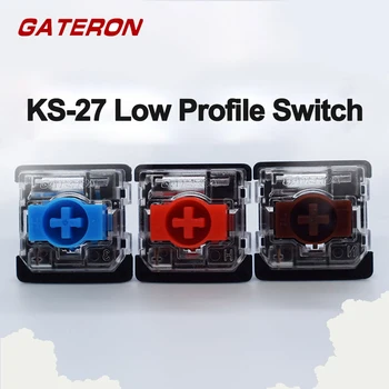Gateron Nizko Profil Stikalo za Mehansko Tipkovnico Keychron K1 K3 K7 KS-27 Rdeča Modra Rjava Os 3 Zatiči Prilagajanje Tipkovnice PC Igre