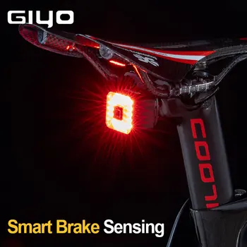 GIYO Smart Auto Koles Zavorna Luč Rep Zadaj za Zaznavanje Svetlobe USB Kolesarjenje Svetlobo Kolo Lučka Stop LED Nazaj Polnilna Nepremočljiva
