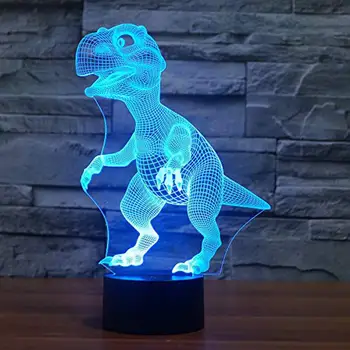 Halloween Okrasje 7 Sprememba Barve Touch Kontrole Otroci 3D Dinozaver LED Nočna Lučka Sedem Barv Spremenite z Inteligentne Dotik