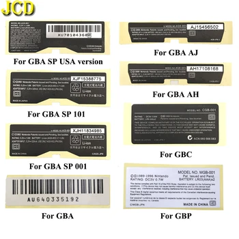 JCD 10x Za Game Boy Advance SP Barve Žep Zamenjava MGB-001 Lables Nazaj Nalepke Za GBP GBA GBC GBA SP 001 101 Oznaka Japonska