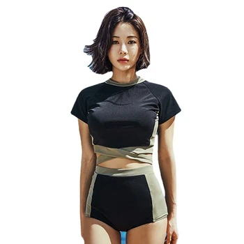 Južnokorejski Backless Kopalke Ženske Konzervativno Tanke Trebuh Pokrivna Seksi Split Ravno Kotu Študent Dekle Hot Spring Kopalke