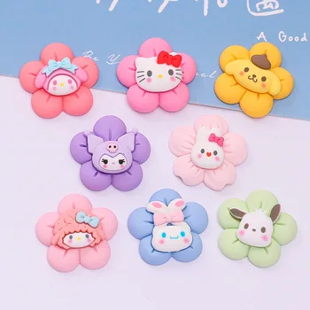 Kawaii Sanrio Hello Kitty Kuromi Mymelody Cinnamoroll Pribor Češnje Cvetovi Diy Primeru Telefon Pribor Za Lase Sponke Za Čevlje