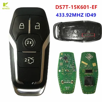 KEYECU Zamenjava Poprodajnem Smart Remote Key 434MHz ID49 Čip za Ford 2014 - 2017 Talinu Mondeo Mustang Rob DS7T-15K601-EF