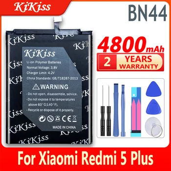 KiKiss Razred A 4800mAh Mobilnega Telefona Baterije Za Xiaomi Redmi 5 Plus 5Plus Li-ion Polymer Akumulatorske Baterije BN44