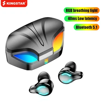 KINGSTAR TWS Brezžične Slušalke Bluetooth Slušalke Z Mikrofonom Šport Nepremočljiva Čepkov Gaming Slušalke Za Mobilni Telefon