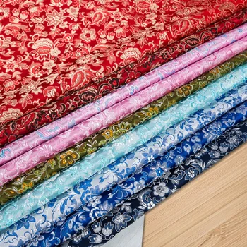 Kitajski brocade žakarske tkanine za šivanje cheongsam kimono mozaik needlework saten kostum materialov različnih barv