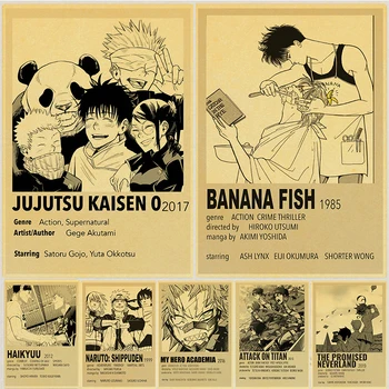 Klasična Anime Plakat Estetske Slike Trendovskih Plakate za Študentski Dekor Wall Art Kraft papir, Kraft Papir Natisne Soba Dekor za Najstnike, Fant Dekle