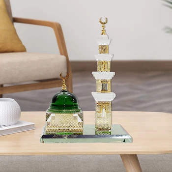 Kristalno Figurice Doma Dekor Muslimanskih Kaaba Dome Stolp, Kip Mini Desktop Avto Islamske Arhitekture Ornament