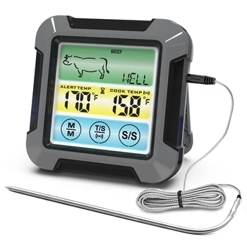 Kuhinja Digitalni Kuhanje Termometer s Vodotesna Sonda,Barvita, Zaslon na Dotik, Hrana, Meso za peko na žaru Termometer s časovna Funkcija