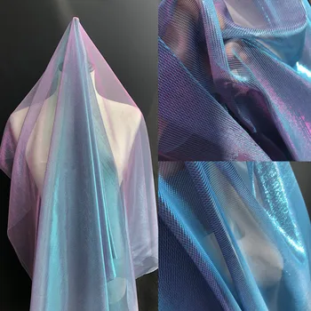 Laser Čarobno Preliva Modra Vijolična Očesa Preja Oblikovalec Tkanine, Barve, Perspektive Obleko Ustvarjalne Tkanine