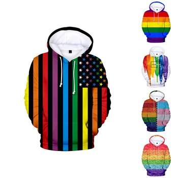 LGBT Mavrične Zastave Lezbijke, Geji 3d Hoodies Puloverju Modni Moški Ženske Hoodie, ki so Hoody Priložnostne Dolg Rokav 3D Hooded zgornji del Trenirke Vrhovi