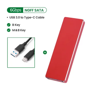 M. 2 NGFF SATA Mobilne Trdi Disk Primeru za 2230/2242/2260/2280 M. 2 NGFF B-Tipka B+M Ključ SSD 6Gbps Zunanje Ohišje Adapterja