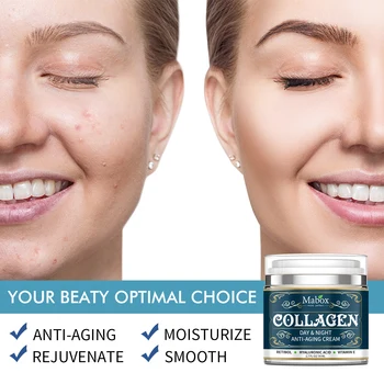 MABOX Obraz za Nego Kože Collagen Cream Retinol Zob Hialuronska Kislina Vitamin Vlažilne Proti gubam Staranja Skrči Pore